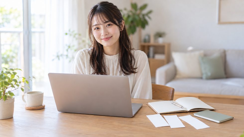 チャットレディの収入を記録するための通帳・領収書・ノートパソコン