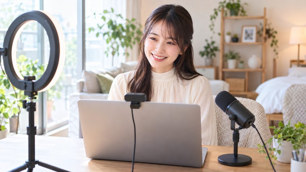 在宅チャットレディの配信環境セットアップ(パソコン・WEBカメラ・マイク)